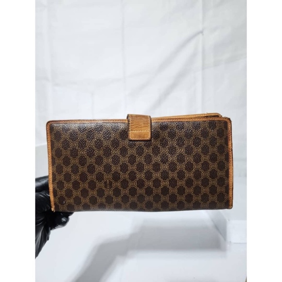 Authentic Celine Vintage Macadam PVC Leather Long Wallet Brown - Picture 3 of 13